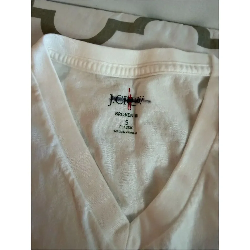 Men's J. CREW Broken-In V Neck Short Sleeve Tee Top Cotton Solid Size S